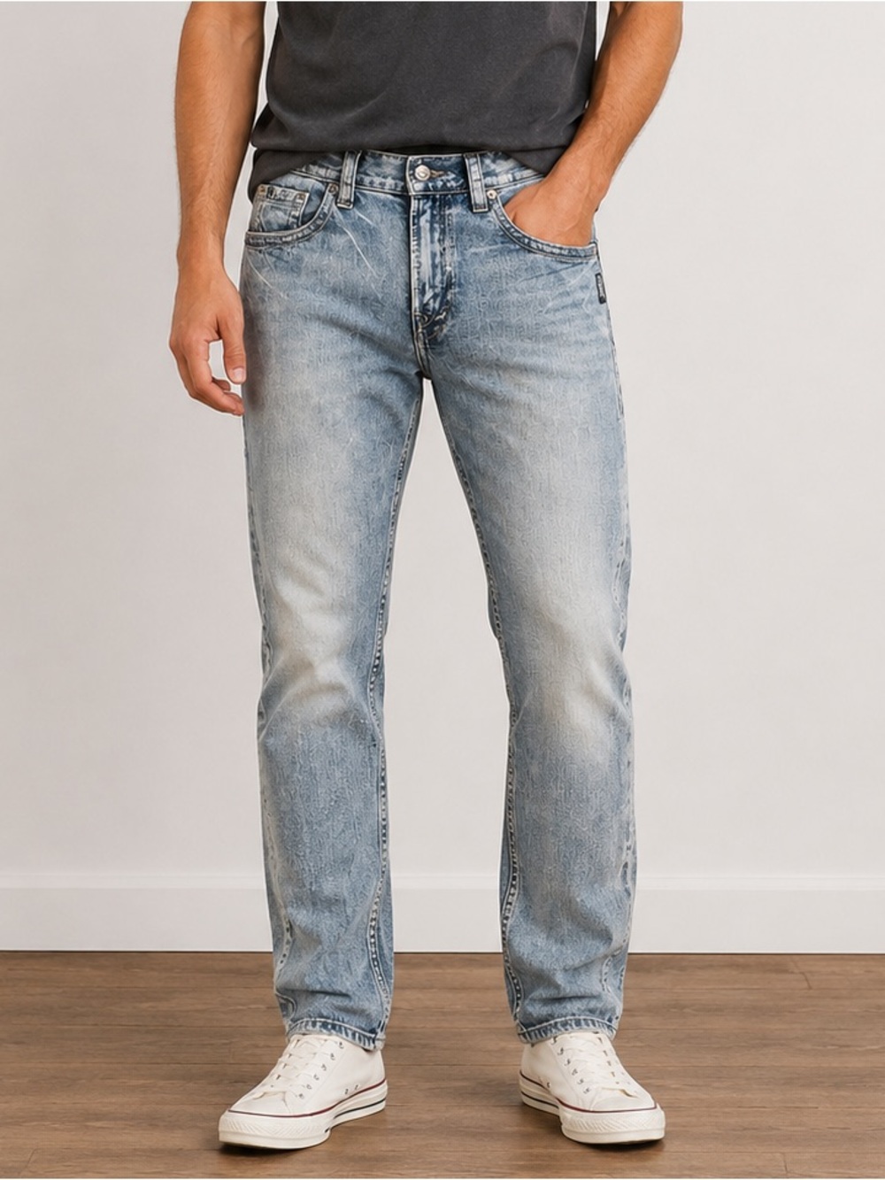Silver Jeans Co Men’s W30 L30 Light Wash Stretch Jeans Actual 32x30